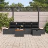 vidaXL Garten-Sofa-Set mit Kissen 6 pcs Schwarz Poly Rattan