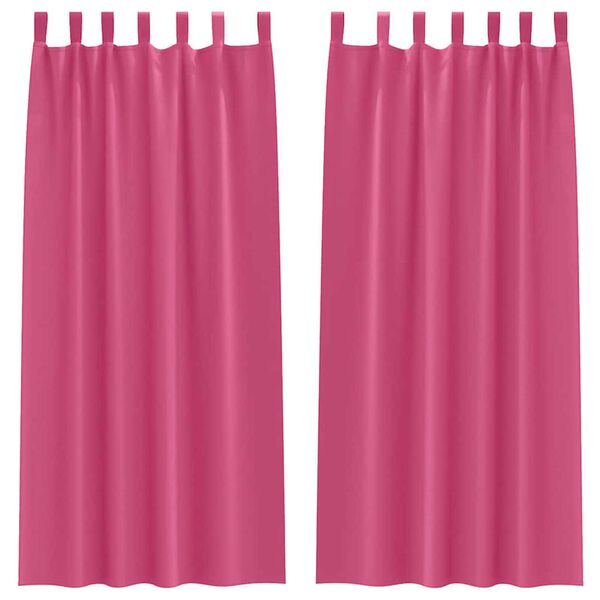 vidaXL Verdunkelungs-Vorh&auml;nge mit Ringen 2 pcs Helles Pink