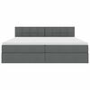 vidaXL Aufbewahrungsbett mit Matratze Dunkelgrau 200 x 200 cm