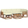vidaXL Outdoor-Sofagarnitur mit Kissen 7 pcs Natur und Creme