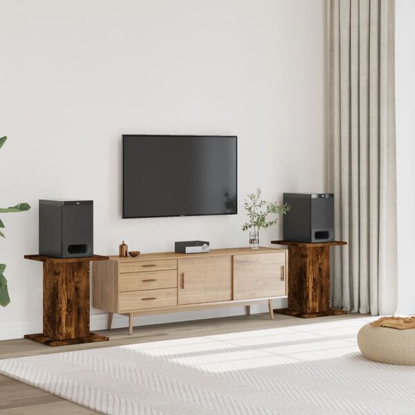 vidaXL Lautsprecherst&auml;nder 2Stk. R&auml;uchereiche 30x30x60cm Holzwerkstoff