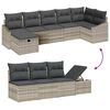 vidaXL Sofa Set mit Kissen mit Speicher Hellgrau Poly-Rattan