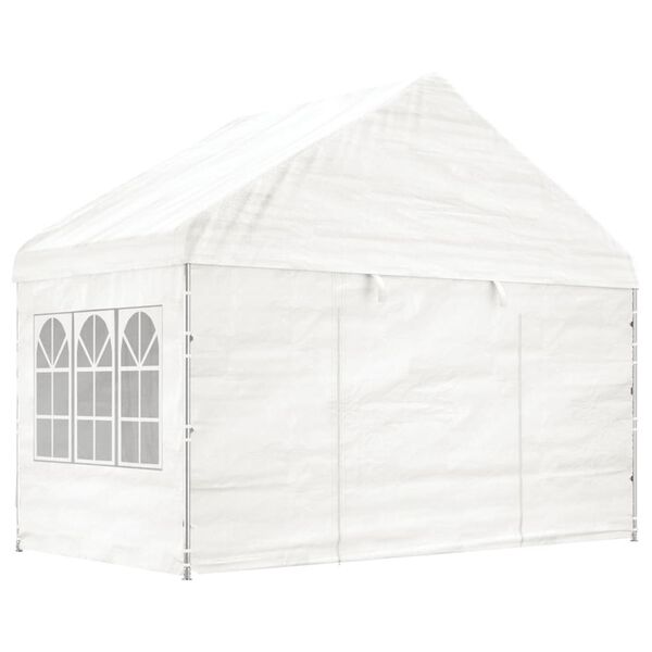 vidaXL Pavillon mit Dach Weiß 8,92x4,08x3,22 m Polyethylen