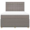 vidaXL Boxspringbett mit Matratze Taupe 140x200 cm Stoff