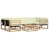 vidaXL Outdoor-Sofagarnitur 7 pcs Wei&szlig; und Creme 79 x 79 x 37 cm