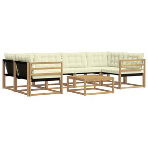 vidaXL Outdoor-Sofagarnitur 7 pcs Wei&szlig; und Creme 79 x 79 x 37 cm