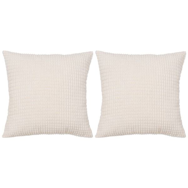 vidaXL Kissen-Set 2 Stk. Velours 60 x 60 cm Gebrochen Wei&szlig;