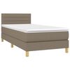 vidaXL Boxspringbett mit Matratze & LED Taupe 90x190 cm Stoff