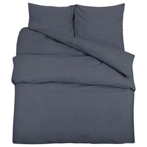 vidaXL Bettw&auml;sche-Set Anthrazit 135x200 cm Baumwolle