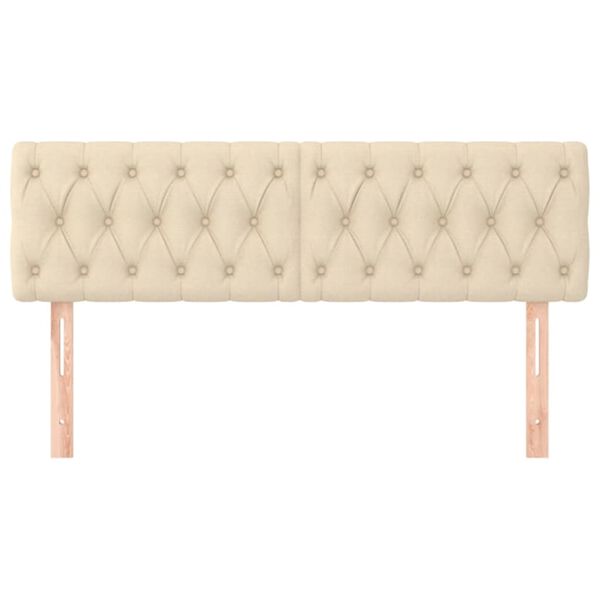 vidaXL Kopfteile Creme 144x7x78/88 cm Stoff