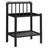 vidaXL Nachttisch Schwarz 45x34,5x62,5 cm Metall und Glas