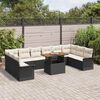 vidaXL Garten-Sofa-Set mit Kissen 11 pcs Schwarz und Creme