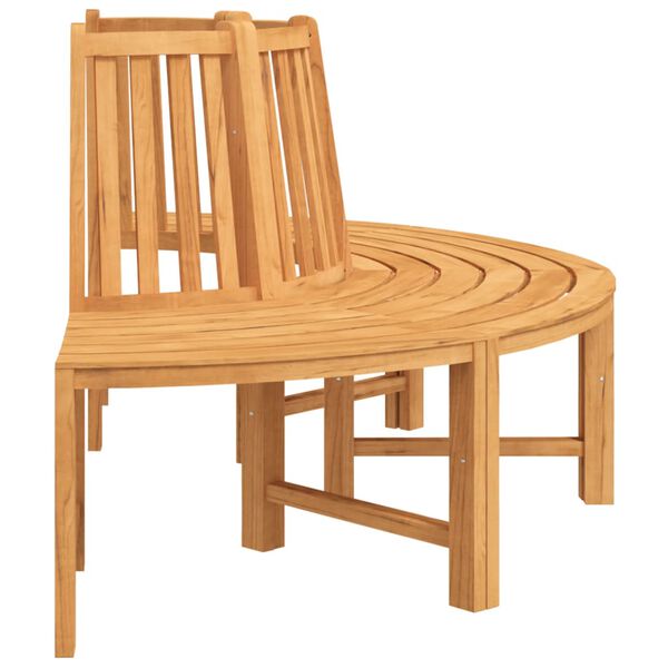 vidaXL Baumbank Halbrund &Oslash;201 cm Massivholz Teak