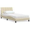 vidaXL Bett mit Matratze "Hanko" Creme 100x200 cm Stoff