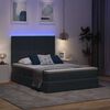 vidaXL Bett mit Stauraum und LED Dunkelgrau 140 x 200 cm Samt