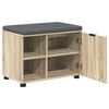 vidaXL Flurbank mit Kissen mit Regal Sonoma-Eiche 60 x 38 x 46 cm