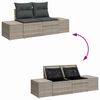 vidaXL Garten-Sofa-Set mit Kissen 8 pcs Hellgrau Poly Rattan