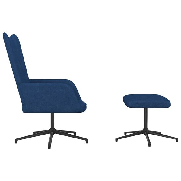 vidaXL Relaxsessel mit Hocker Blau Stoff