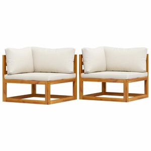 vidaXL Modulare Ecksofas 2 Stk. mit Auflagen Cremewei&szlig;