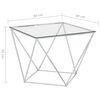 vidaXL Couchtisch Silbern 80x80x45 cm Edelstahl