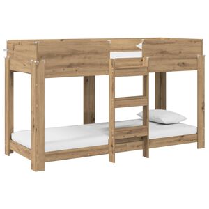 vidaXL Etagenbett f&uuml;r Kinder Artisan-Eiche 75 x 190 cm Holzwerkstoff