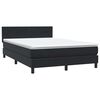 vidaXL Boxspringbett mit Matratze & LED Schwarz 160x220 cm Samt