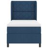 vidaXL Boxspringbett mit Matratze mit Kopfteil Blau 100 x 200 cm Stoff