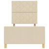 vidaXL Bettgestell mit Kopfteil Creme 90 x 200 cm Stoff
