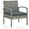 vidaXL 4-tlg. Garten-Lounge-Set mit Auflagen Poly Rattan Grau