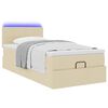vidaXL Ottoman-Bett mit Matratze & LEDs Creme 100x200 cm Stoff