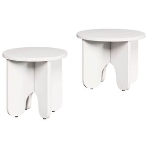 vidaXL Couchtisch 2 stk. Wei&szlig; 39.5 x 39.5 x 30 cm Massivholz Kiefer