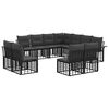 vidaXL Outdoor-Sofagarnitur 11 stk. Schwarz und Dunkelgrau Polyester