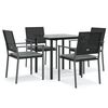 vidaXL 5-tlg. Garten-Essgruppe mit Kissen Poly Rattan und Stahl