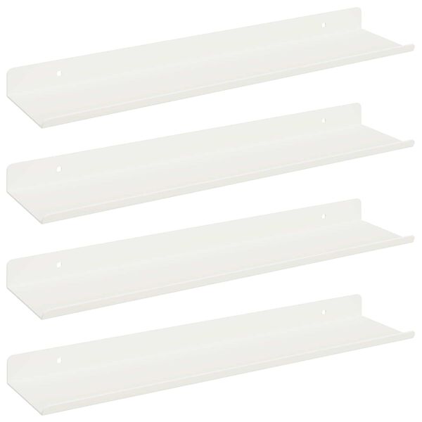 vidaXL Schwebendes Regal Wandmontiert 4 pcs Wei&szlig; 40 x 9 x 2,5 cm Stahl