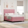 vidaXL LED Boxspringbett mit Matratze Rosa 140 x 190 cm Stoff