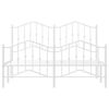 vidaXL Bettgestell mit Kopf- und Fu&szlig;teil Metall&nbsp;Wei&szlig; 135x190 cm