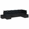 vidaXL Garten-Sofa-Set 7 stk. Schwarz Poly-Rattan