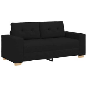 vidaXL Zweisitzer-Sofa Schwarz 180x77x82 cm Stoff