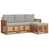 vidaXL Outdoor-Sofagarnitur mit Kissen 4 pcs Nat&uuml;rlich und Hellgrau