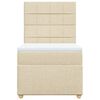vidaXL Boxspringbett mit Matratze Creme 80x200 cm Stoff