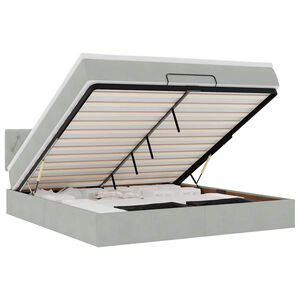 vidaXL Ottoman-Bett mit Matratze Hellgrau 180x200 cm Samt