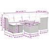vidaXL 7-tlg. Garten-Sofagarnitur mit Kissen Beige Poly Rattan