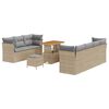 vidaXL Gartensofa-set 10 pcs Beige Poly-Rattan