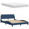 vidaXL Bett mit Matratze Blau 120x200 cm Stoff