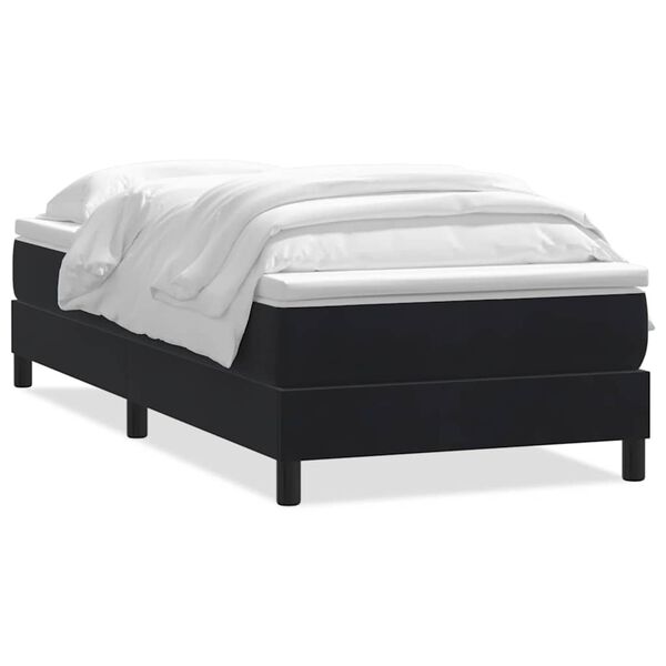 vidaXL Boxspringbett mit Matratze Schwarz 100x210 cm Samt