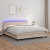 vidaXL Boxspringbett mit Matratze & LED Cappuccino-Braun 180x200cm