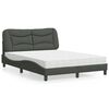 vidaXL Bett mit Matratze "Hvar" Dunkelgrau 120x200 cm Stoff