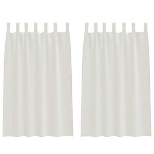 vidaXL Voile-Vorhang mit Vorh&auml;ngen 2 pcs Creme 175 x 140 cm Polyester