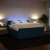 vidaXL Boxspringbett mit Matratze Blau 180x200 cm Samt