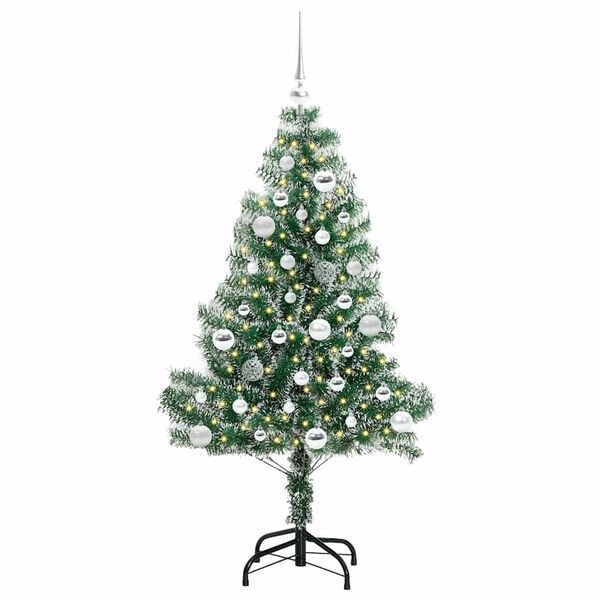 vidaXL K&uuml;nstlicher Weihnachtsbaum beschneit mit LED Licht 150 cm